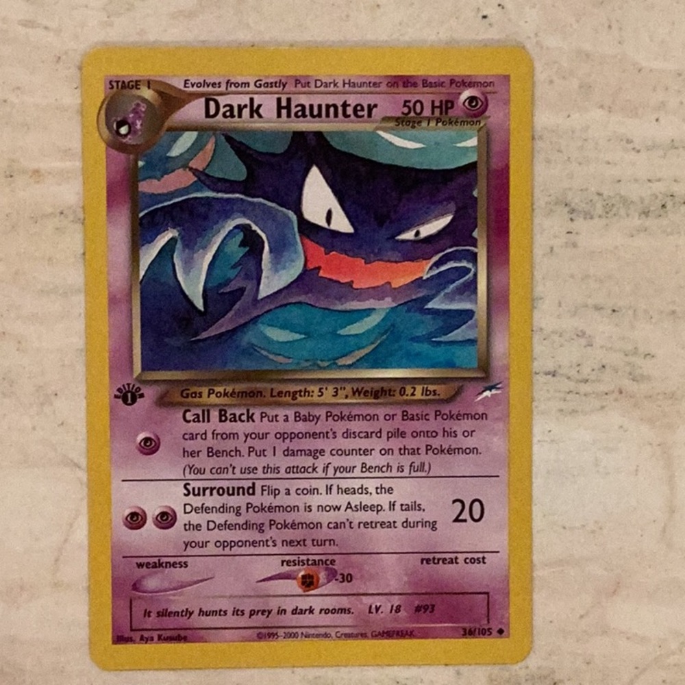 Dark Haunter 1st Edition 36/105 Neo Destiny 2000 Pokemon Card Non Holo #36 TCG - Picture 2 of 7